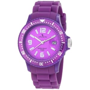 Laurens Women\'s GW41J907Y Rotating Bezel Purple Rubber Watch