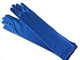 Adult 15 Long Elbow Length Lycra Satin Gloves Royal