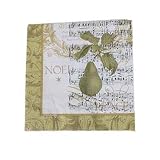 Gold Pear Music Concerto Notes Baroque Napkins Pack Luncheon Size 6.5 by 6.5 inches, pack of 20