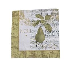 Gold Pear Music Concerto Notes Baroque Napkins Pack Luncheon Size 6.5 by 6.5 inches, pack of 20