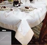 Dainty Embroidered Design Tablecloth Beige 70 X 120