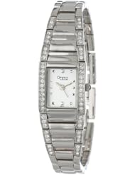 Caravelle by Bulova Womens 43L57 Crystal Accented Silver and White Dial Watch