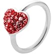 16 Gauge 3/8" Red Heart Ferido Crystal Captive Belly Ring
