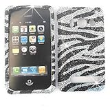 HTC EVO 4G Clear Zebra Crystal Diamond/Rhinestone/Bling HARD PROTECTOR COVE ....