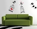 Lovebirds and Cages Decal Sticker Wall Mural Nursery Modern Kids Cage Love Bird Birds Heart Hearts