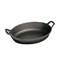 Staub 9.5 Inch Oval Roasting Dish, Black Matte