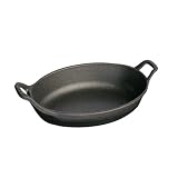 Staub 9.5 Inch Oval Roasting Dish, Black Matte