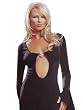 Sexy Mini Dress Plunging Neckline Rhinestone Dollar Sign Keyhole