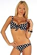 Black With White Polka Dot Two Piece Strap Sexy Low Rise Brazilian Beach Bikini Swimsuit