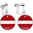 Latvia Flag Clip on Earrings