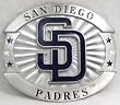 San Diego Padres Enamel Pewter Buckle, MLB Baseball Oversize Buckle