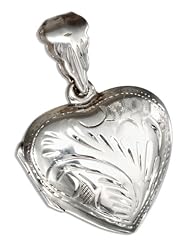 Sterling Silver Etched Heart Locket