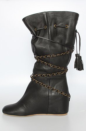 80%20 The Bobbie Chain Gathered Hidden Wedge Boot in Black,Shoes for Women from 80%20