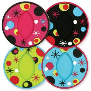 Sipper Slippers: Slip-On Silicone Stemware Coasters - Retro