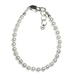 Serenity 2 Sterling Silver Childrens Girls Bracelet Jewelry dainty little white pearls - perfect for christenings! Size Small Baby Infant 0-12 months. Perfect for Christmas, First Communion, Easter, Sunday Dress, Christening or Birthday.