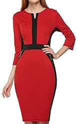 Knee Length Illusion Polyester Houndstooth Print Bodycon Dress 