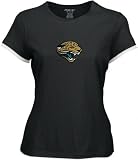 Jacksonville Jaguars Women's Black Frosted Logo Cap Sleeve Tissue Tee
