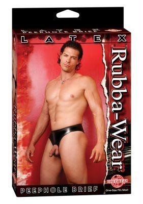 Rubba Wear Peephole Brief - Black - One Size