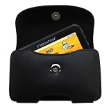 Horizontal Black Leather Case for the Nextar K40 with both a belt clip and loop option - a Gomadic design