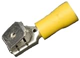 Morris Products 12016 Piggy Back Disconnect, Vinyl Insulated, Yellow, 12-10 Wire Size, 0.032"X0.250" NEMA Tab  (Pack of 100)