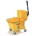 Carlisle 36906DW04 Dual Mop Bucket with Down Press Wringer and Dolly, 35 qt Capacity, Yellow