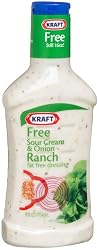 Kraft Free Sour Cream & Onion Ranch Fat Free Dressing, 16-Ounce Plastic Bottles (Pack of 6)