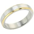 Stainless Steel Gold Tone Trim 4mm Band Ring - Women Stainless Steel Gold Tone Trim 4mm Band Ring - Women