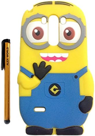 G3 Mini Case, LG G3 Mini Case, Cute Cartoon 3D Despicable Me Minion Soft Silicione Case Cover for LG G3 Mini (Blue Two Eyes)