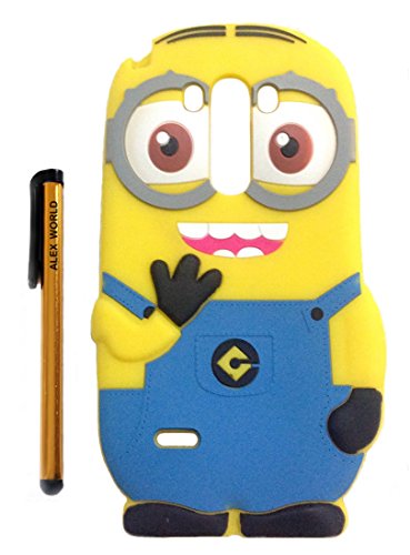 G3 Mini Case, LG G3 Mini Case, Cute Cartoon 3D Despicable Me Minion Soft Silicione Case Cover for LG G3 Mini (Blue Two Eyes)