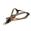 Small Natural Leopard Dog Harness: 5/8" wide, Adjusts 15 - 21".