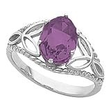 14K White Gold Amethyst Ring