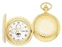 Colibri Pocket Watch Hunting Case Moon Phase Day Date Dial Goldtone Wooden Box PWS095887X SALE