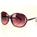 Jackie Retro Round Oversized Sunglasses Garnet Red