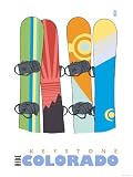 Keystone, Colorado, Snowboards in the Snow Giclee Poster Print by Lantern Press, 18x24