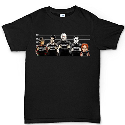 Mens The Usual Horror Suspects Halloween T Shirt S Black