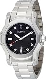 Bulova Men's 96D109 Diamond Black Dial Bracelet Watch