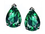 2.20 cts Genuine Lab Created Emerald Earring Studs - 14kt White or Yellow Gold