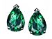 2.20 cts Genuine Lab Created Emerald Earring Studs - 14kt White or Yellow Gold