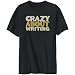 T-Shirt Mens Black " crazy about Writing " Hobbies Large