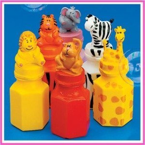 24 ZOO Animal Jungle Characters Bubble Bottles