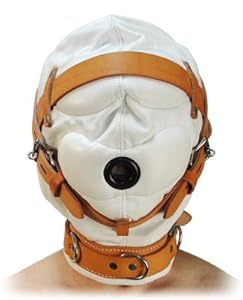 Strict Leather Total Sensory Deprivation White Leather Hood, Small/Medium