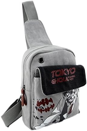 Coolchange Blood Anime Print Canvas Unisex Leisure Bike Chest Bag Messenger Bag Tokyo Ghoul,26*20cm