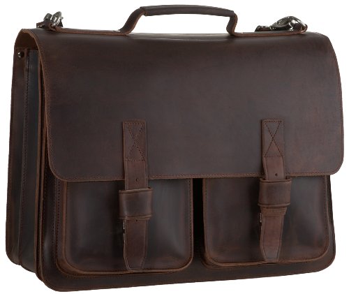 Leonhard Heyden Mens Salisbury Three Compartment Brief Brown 8912003 Large