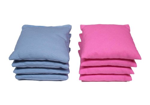 Cornhole Bags (4 Light Blue and 4 Pink) by Cornhole Galaxy