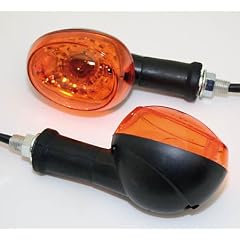 Blinker oval schwarz, lang, E-gepr., Paar