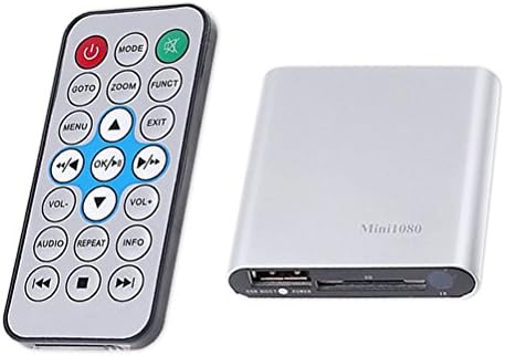 Eforbest Mini 1080P HD Media Player with HDMI/AV/USB/SD/MMC/USB Host funciton,Sliver