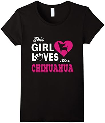Women's This Girl Loves Her Chihuahua T-Shirt Large Black