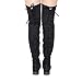 Beston GF59 Women's Drawstring Tie Low Heel Side Zipper Thigh High Stretch Boots