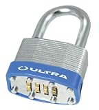 Ultra Hardware 56035 1-3/4-Inch Laminated Steel Padlock, Resettable Combination , Zinc