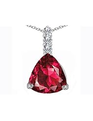 Original Star K (tm) Large 12mm Trillion Cut Created Ruby Pendant in 925 Sterling Silver